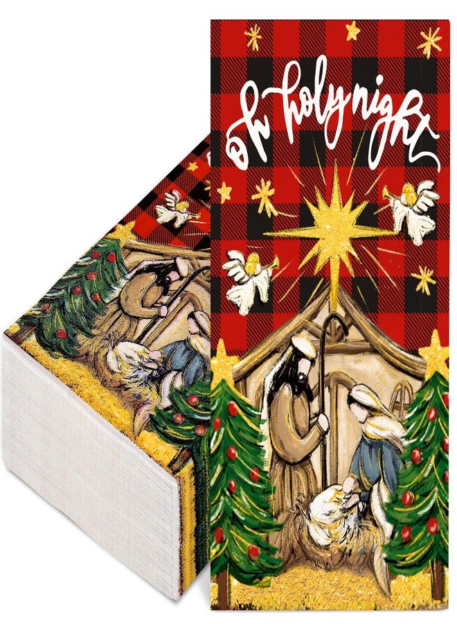 JarThenaAMCS مناديل جارثينا إيه إم سي إس، ١٠٠ قطعة، مناديل ورقية حمراء وسوداء منقوشة، للاستخدام مرة واحدة، مثالية لحفلات أعياد الميلاد، العشاء، وتزيين طاولة الطعام في المنزل. - Image 1